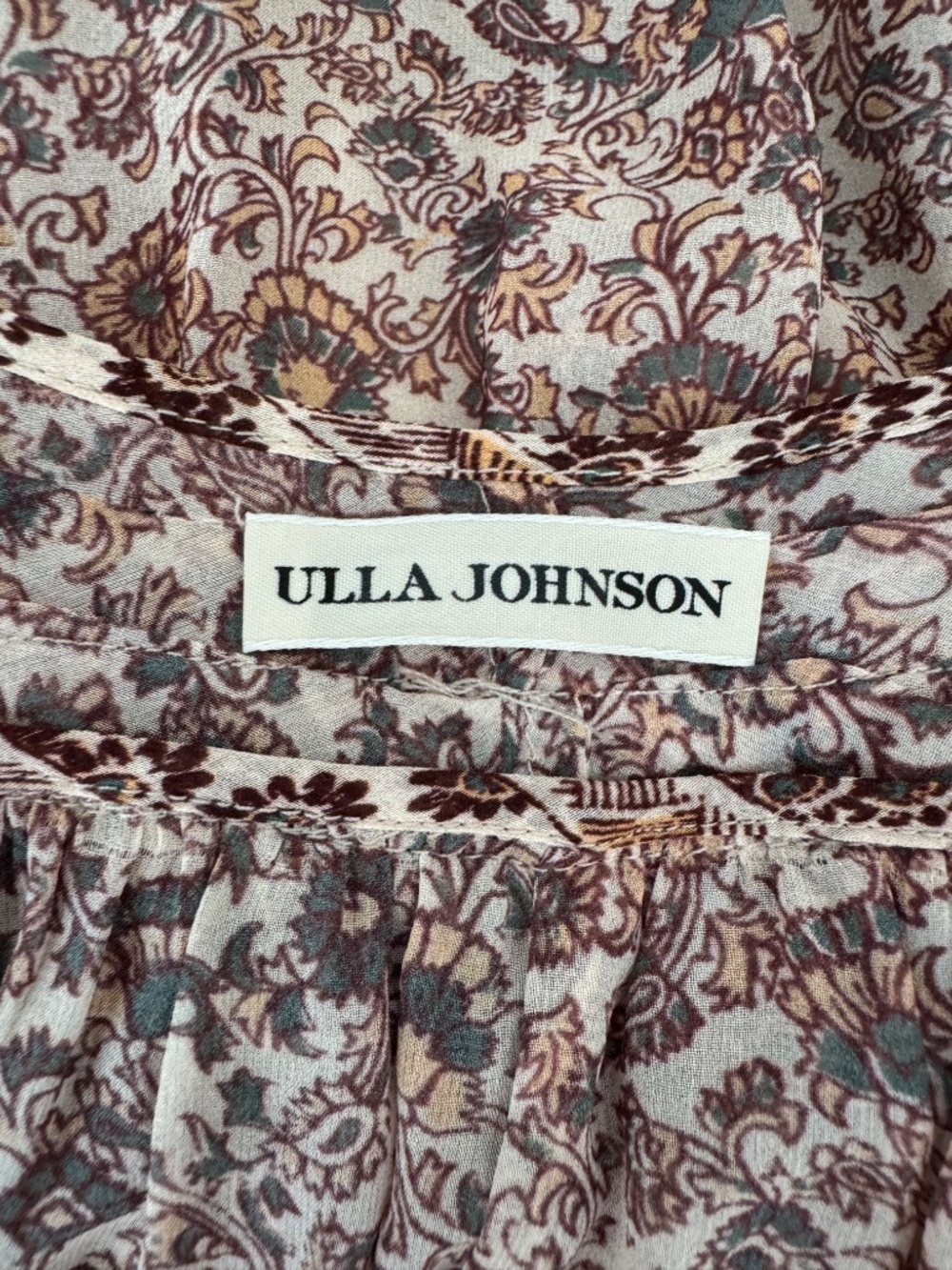 New Ulla Johnson Eleni Dress Gardenia 100% Silk Belt Women's Size 0 CC - Picture 7 of 9